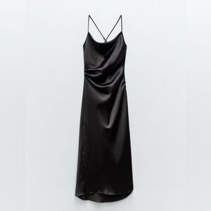 ZARA SATIN EFFECT MIDI DRESS